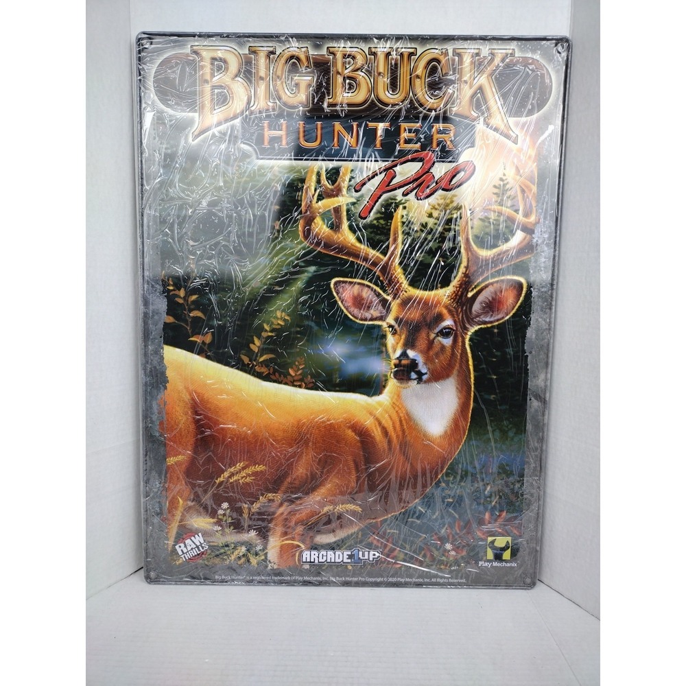 Arcade1up Big Buck Hunter Pro Large 24x18 Metal Promo Gamer Sign Play Mechanix